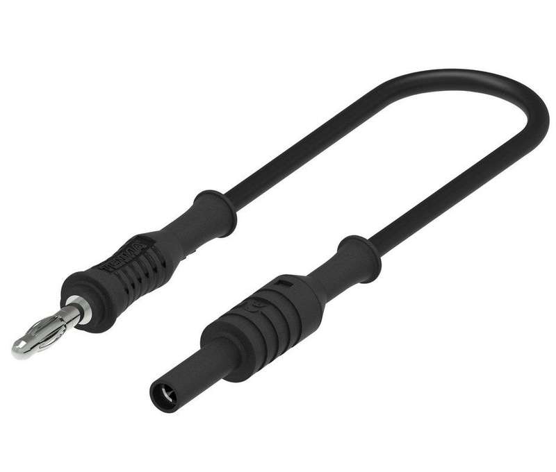 Tenma 76-100 Test Lead, 4mm Banana Plug, 33 VAC, 36 A, Black, 500 mm