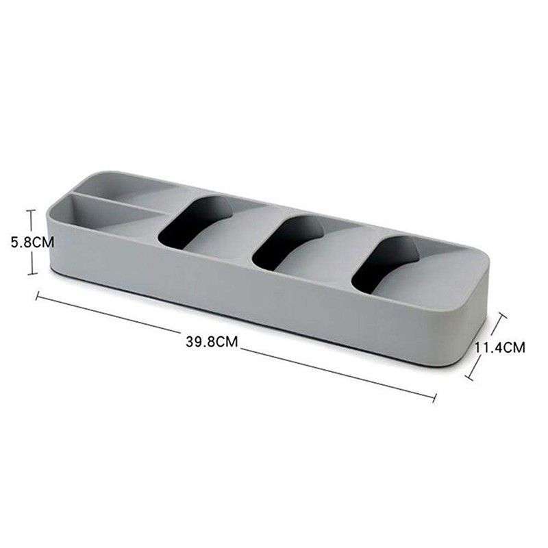 Smart Kitchen Cutlery Drawer Organizer Spoon Fork Storage Tray-Grey