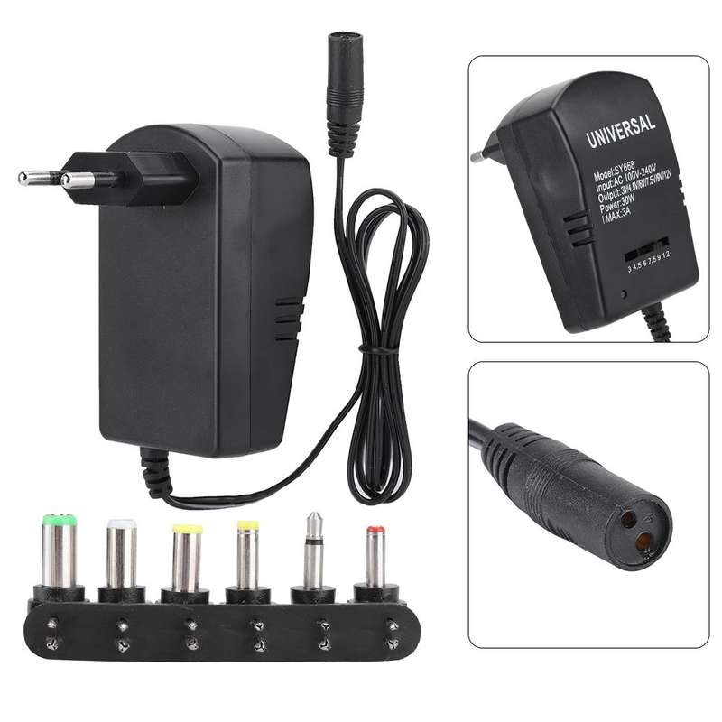 Universal Adjustable charger 3V TO 12V 30W 3A Ac Dc Adapter