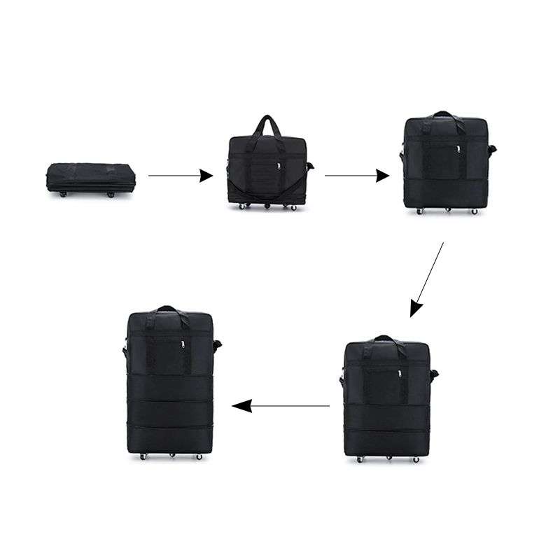 Expandable Foldable Luggage Suitcase With Wheels Rolling Travel Bag Small