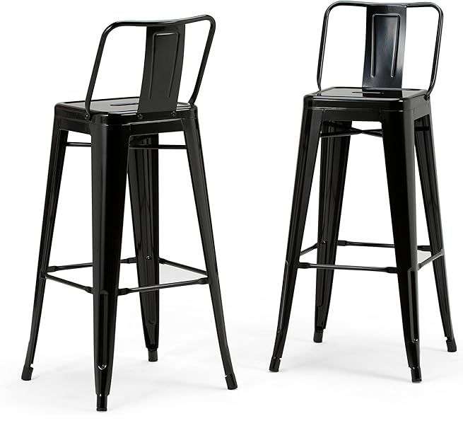 Modern metal bar stool- 2 pack Black