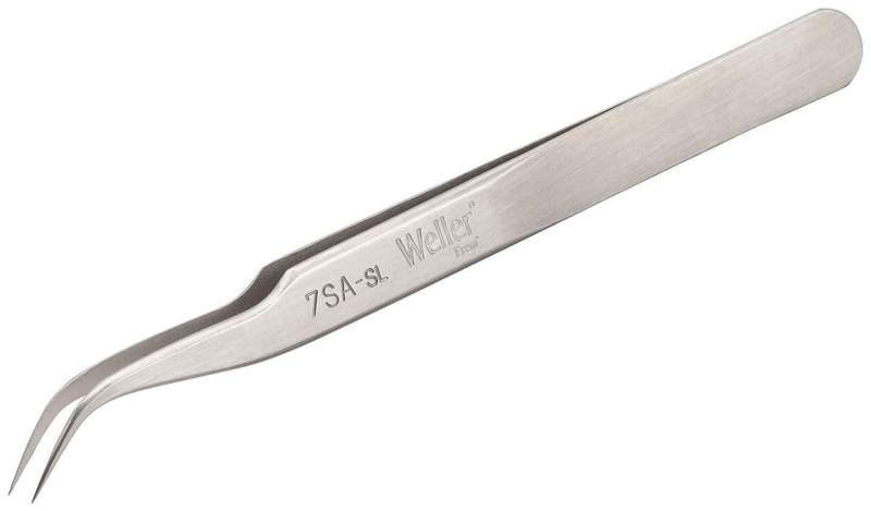 Weller Erem (7SASL) Tweezer, Precision, Curve, Pointed, Stainless Steel