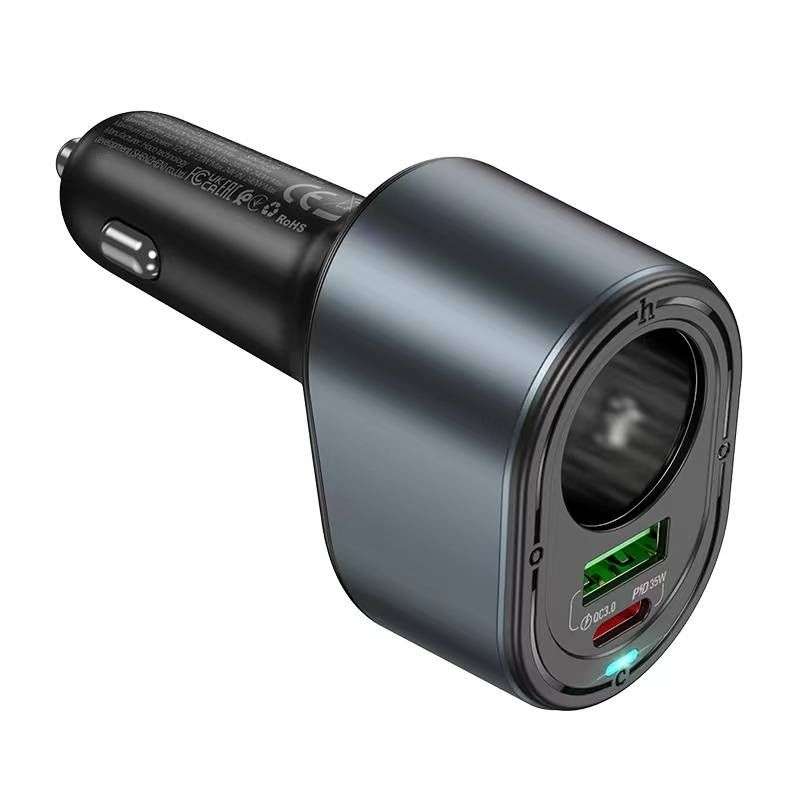Hoco Z56 35 Watt USB-C Car Charger with Dual Port & Cigarette Lighter - 240W