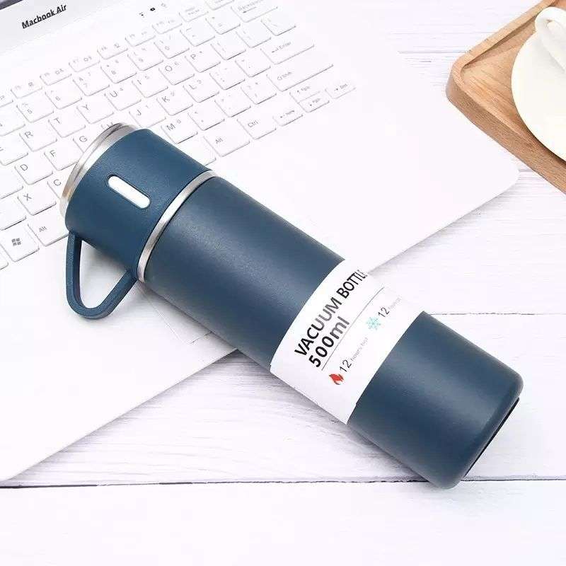 500ml Stainless Steel Double Wall Thermos Vacuum Flask -Blue
