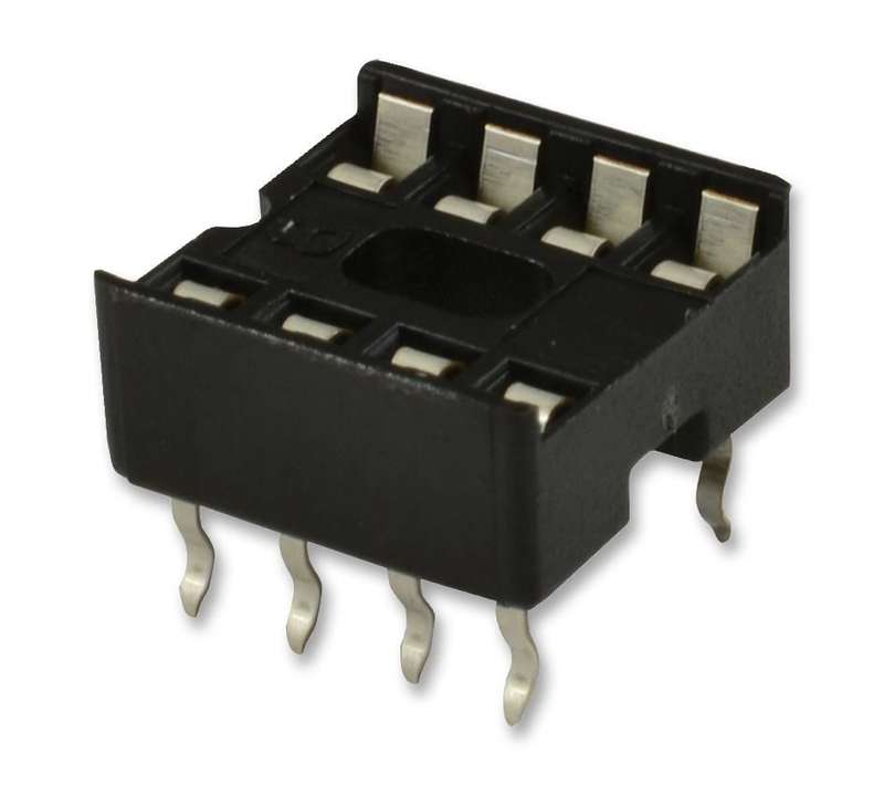 3M (4808-3004-CP) IC & Component Socket, 8 Contacts, DIP Socket