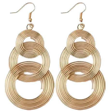 Golden Drop & Dangle Multilayer Circle Earrings
