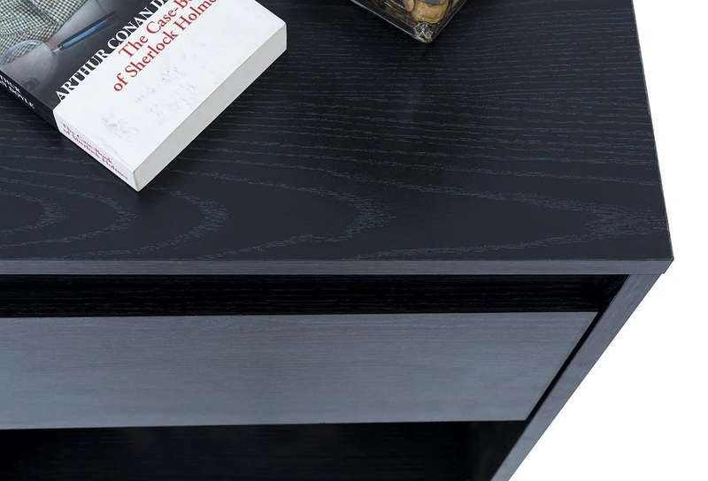 Nightstand End Table with Open Shelf