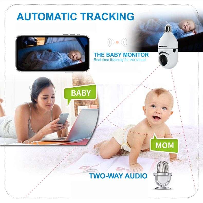 360 Degree 1080P Wireless Panoramic Home Security WiFi Smart Camera