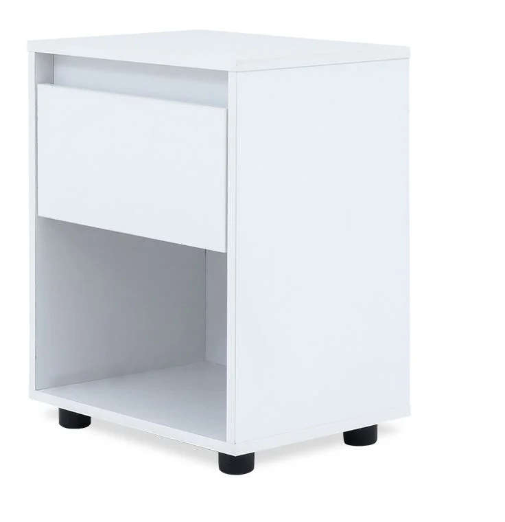 Nightstand End Table with Open Shelf - White