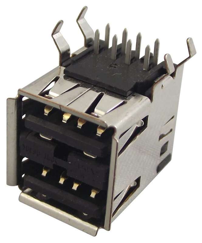 TE Connectivity (5787617-1) USB Stacked Connector, USB Type A, USB 2.0