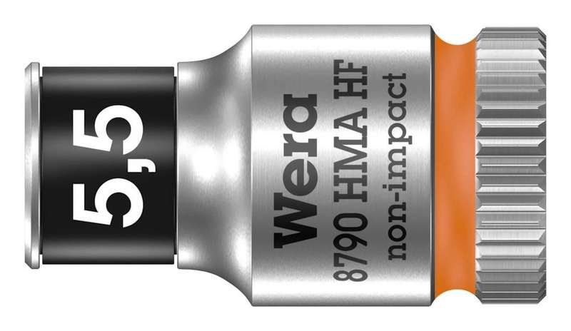 Wera (8790 5.5) Socket, Hex, Zyklop Series, 5.5mm AF, 6.35mm Drive
