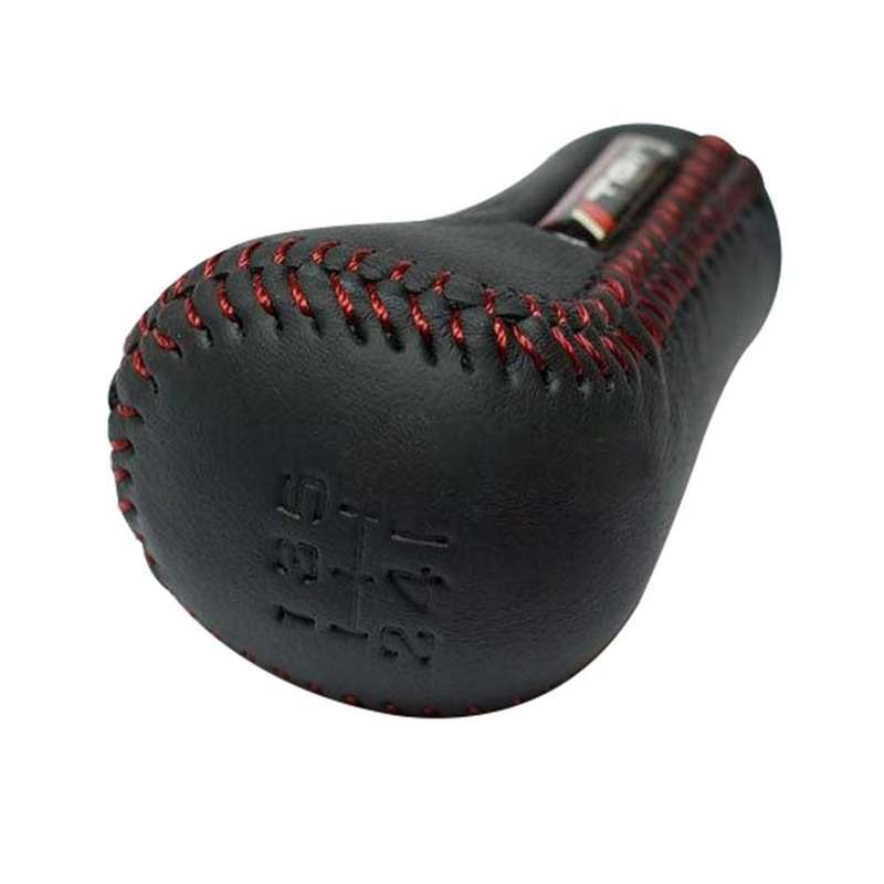 TRD Sports Leather Look Gear Knob (Black & Red)