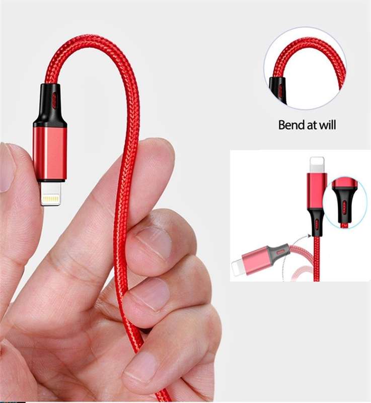 Charger Cable - Nylon Braided 3 in 1 USB A Fast Charging (SILVER)