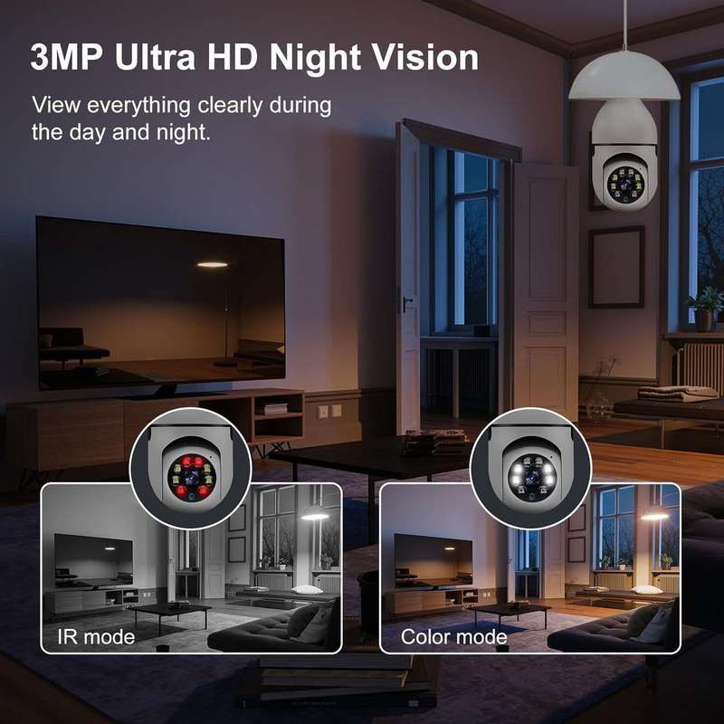 Loveday 5K HD Light Bulb Security Wi-Fi Surveillance Camera