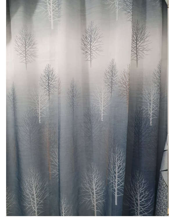 Grey & White Theme Curtain & Lace