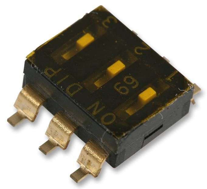 Multicomp Pro (MCEMR-03-T) DIP / SIP Switch, SPST, 24 VDC, 25 mA