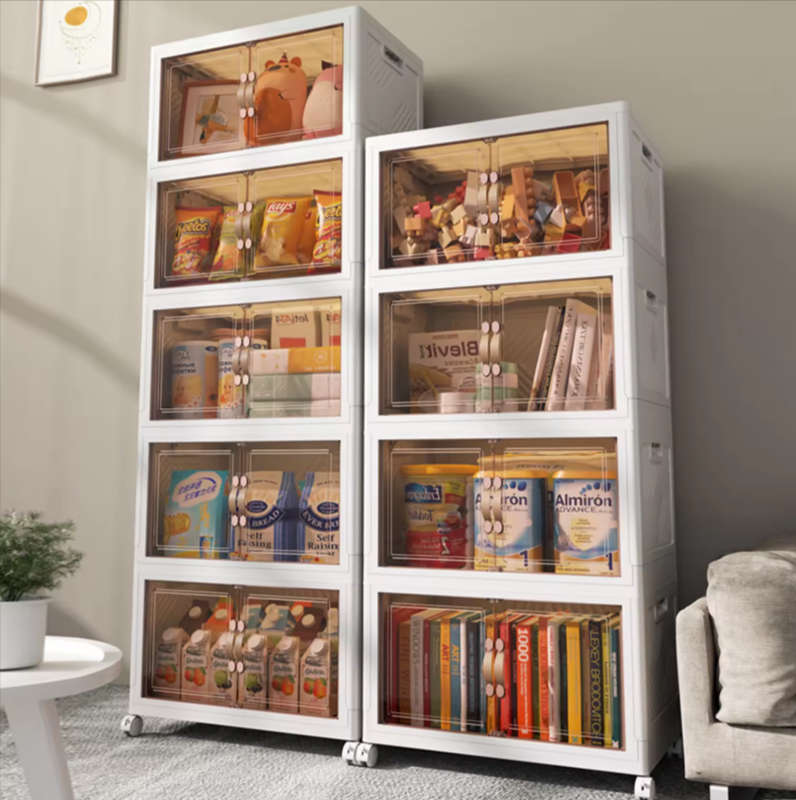 5-Layer Multi-Functional Stackable Cabinet Storage Box With Wheels