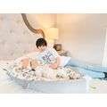 Baby Nest,Baby Lounger Co-Sleeping Baby Bassinet for Bed Newborn Lounger - Blue-Elephant