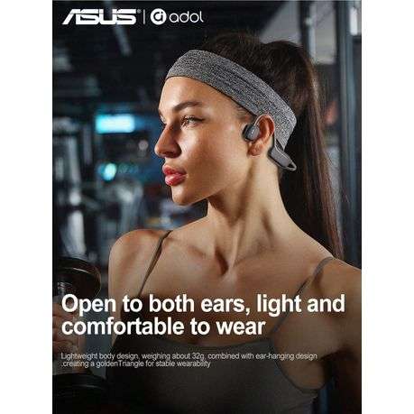 ASUS Adol - IPX8 Waterproof Wireless Bone Conduction Sports Headset - Black