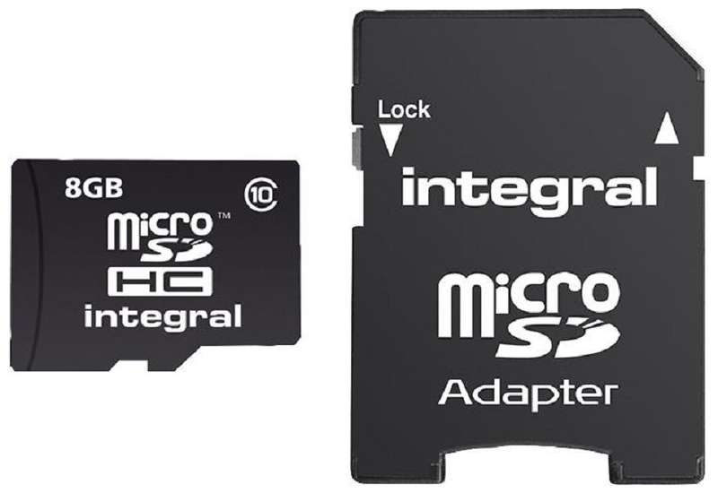 Integral (INMSDH8G10-90U1) Flash Memory Card, MicroSDHC Card, 8 GB