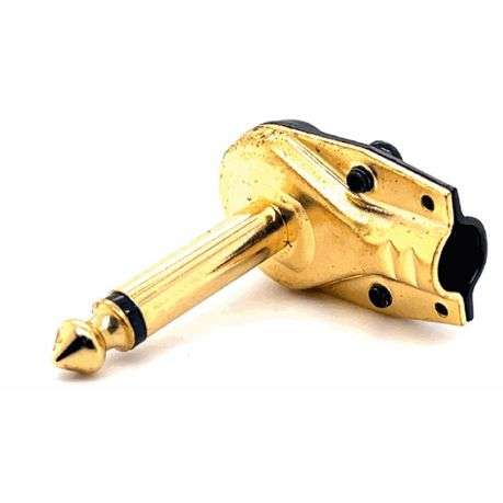 Cyberdyne 6.35mm Mono Male Angle Connector - Gold/Black