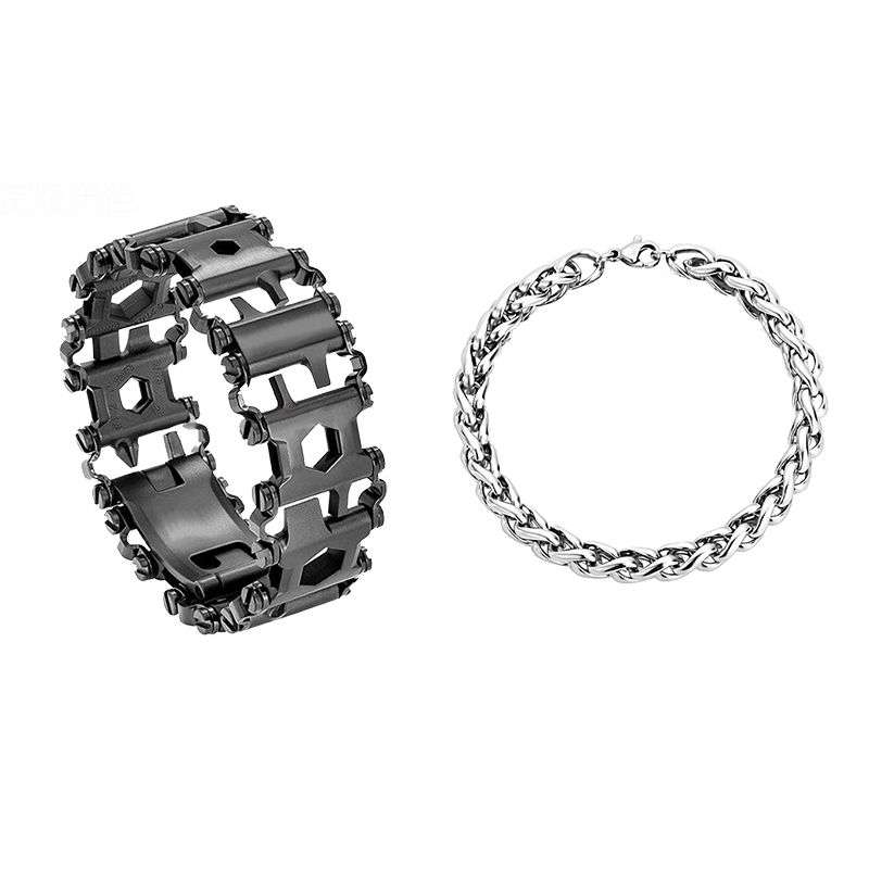 Jacaranda 29 in 1 Multitool Bracelet For Men Outdoor Travel - Silver