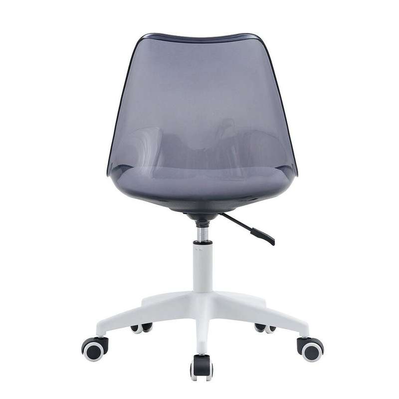 Transparent Office Chair with Colored Seat Pad -  Grey