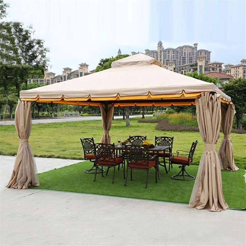 Deluxe Outdoor Gazebo with Mosquito Netting and Double Vented Roof