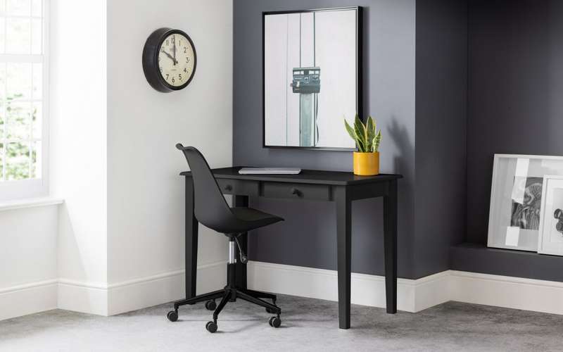 office Chair - Padded seat with Wheels - Black Colour