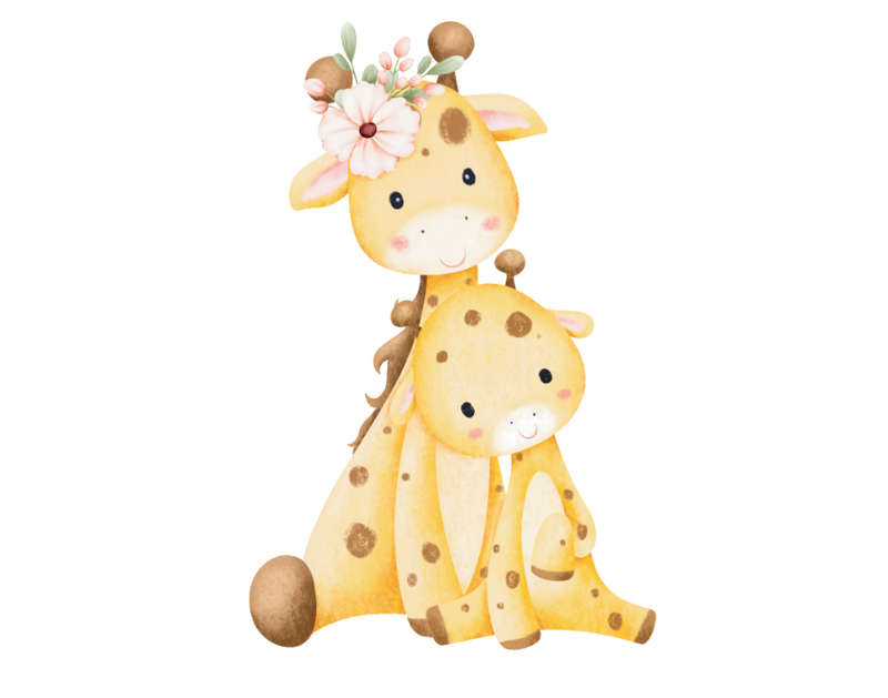 Safari Dreams: Mother and Baby Giraffe Wall Vinyl