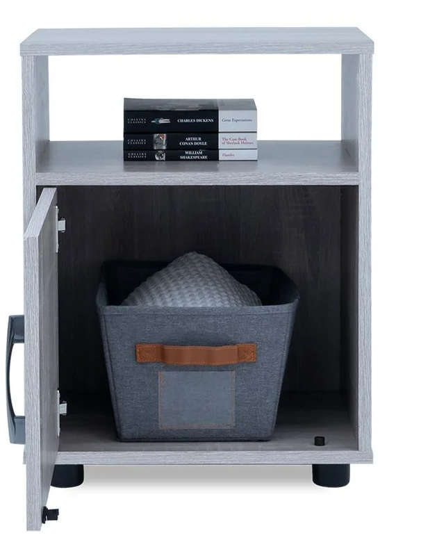 Modern Pedestal/Nightstand - 1-Drawer and 1-Shelf - Napa