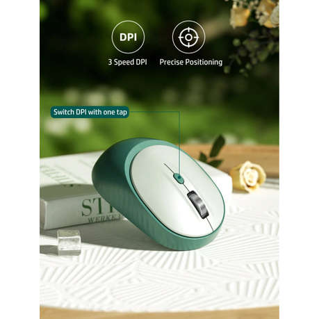 Wireless 1600 DPI Ultra Fast Mouse With Silent Click Operation - Green