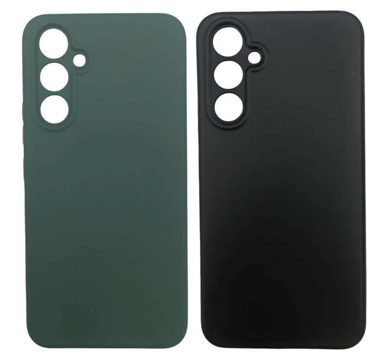 Silicone Black & Dark Green Cover for Samsung Galaxy A14/A24/A34/A54/ 2Pack
