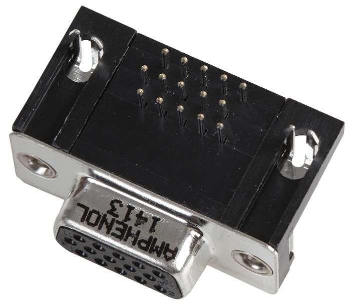Amphenol (L77HDE15SD1CH4R) D Sub Connector, Receptacle, HD, 15 Contacts