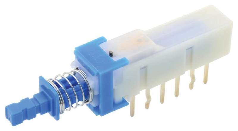Alps Alpine (SPUN191600) Pushbutton Switch, SPUN, DPDT, Off-On, Square