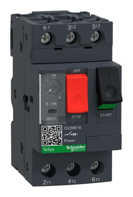 Schneider Electric (GV2ME16) Thermal Magnetic Circuit Breaker, 14A, 3 Pole