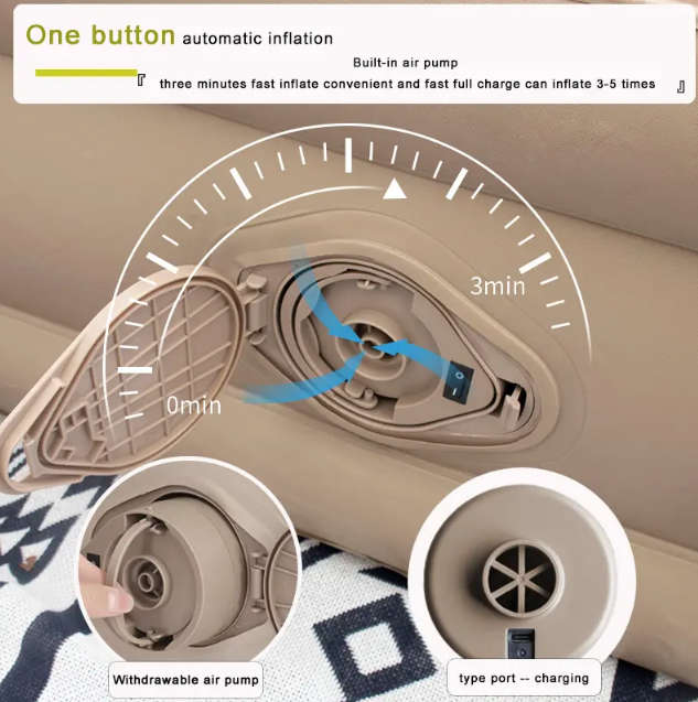 Inflatable Mattress With Built In Pump  190*100*40cm