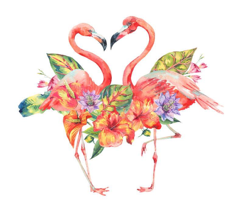 Tropical Flamingo Wall Vinyl Sticker