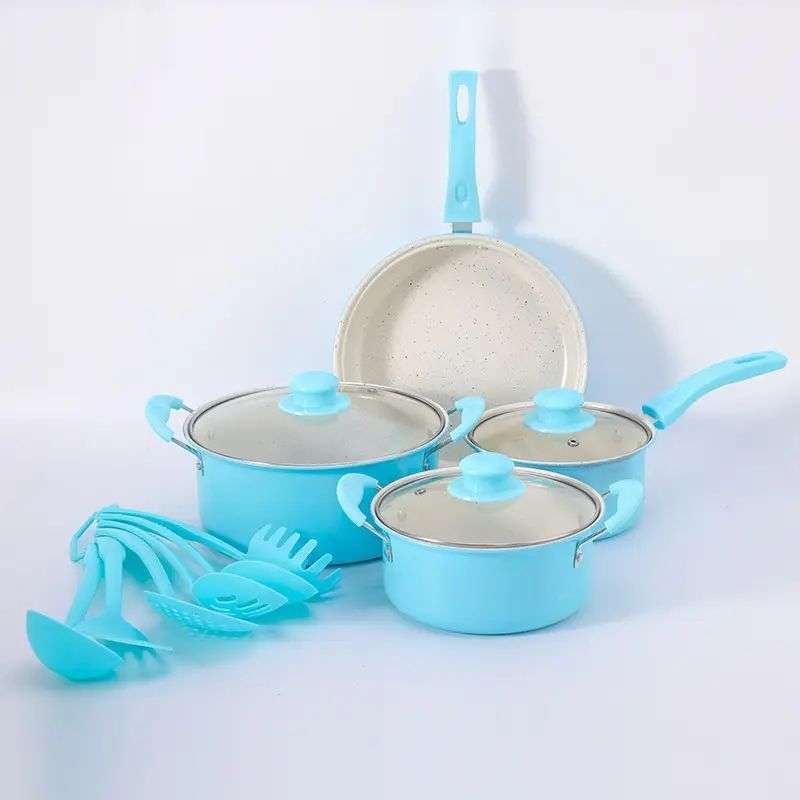 Non-Stick Cookware Set - Blue - 13 Piece
