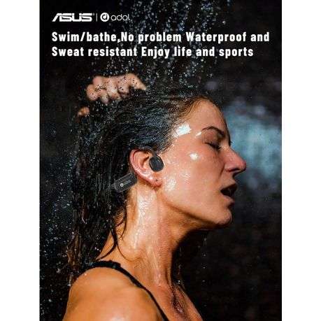 ASUS Adol - IPX8 Waterproof Wireless Bone Conduction Sports Headset - Black
