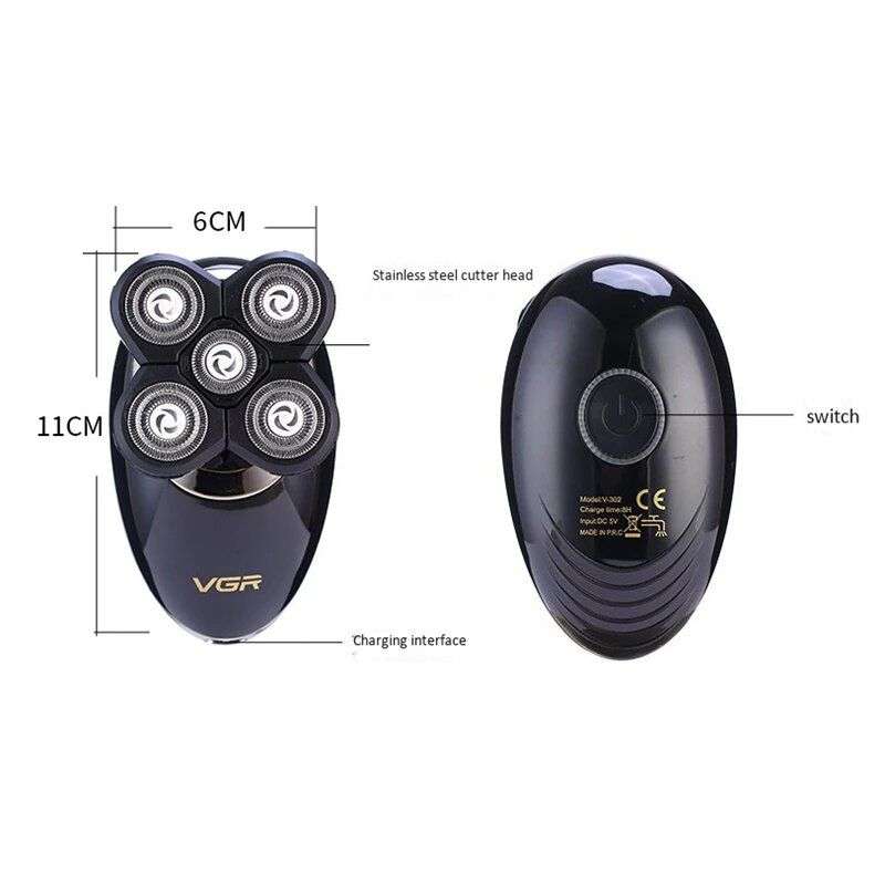 4 in 1 Rotary Electric Shaver Wet and Dry Hair Rechargeable Clipper
