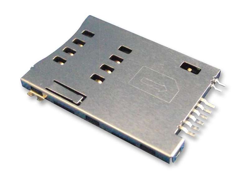 TE Connectivity (SIMMP-P0605BTR2-0) Memory Card Connector, Mini SIM