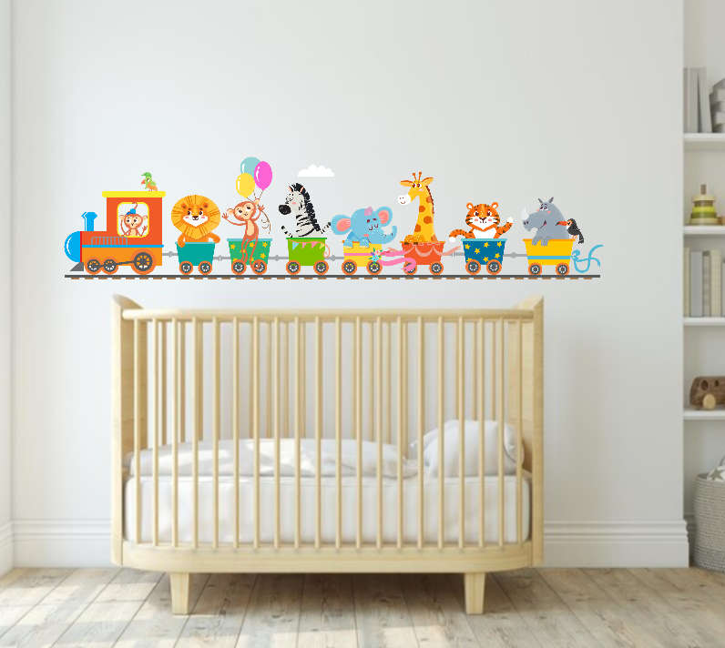Safari AnimalTrain Wall Vinyl Sticker