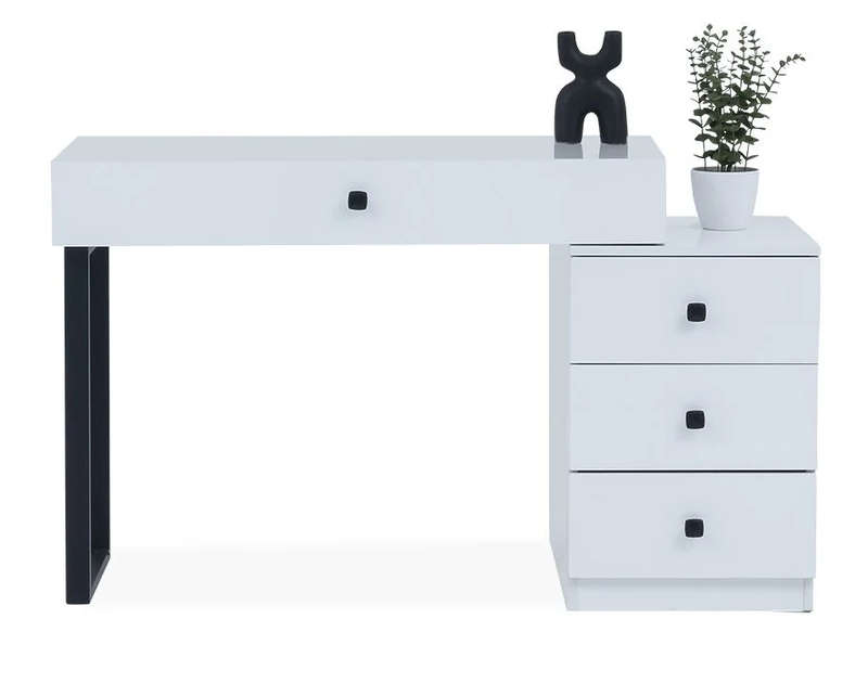 Elegant white with black finishes dressing table