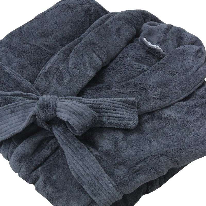 Club Classique Luxury Fleece Gown - Charcoal