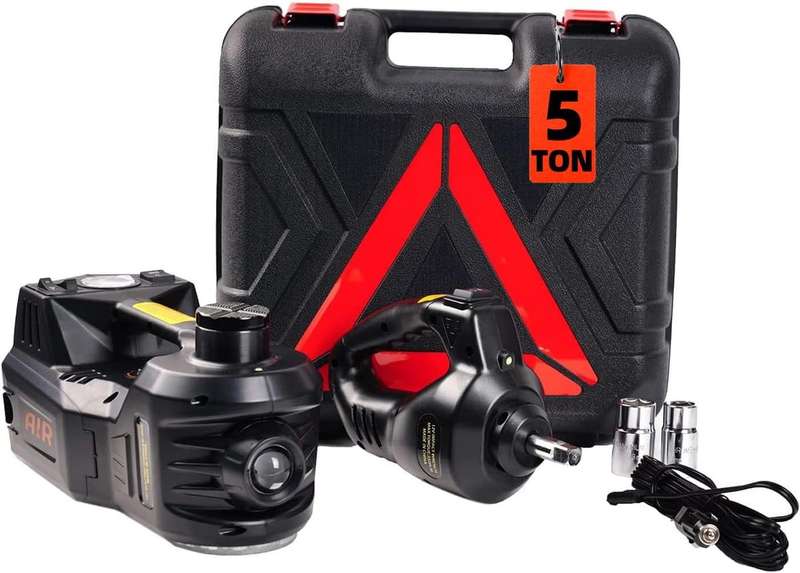 5 Ton Electric Hydraulic Car Jack Kit With integrated Air Pump