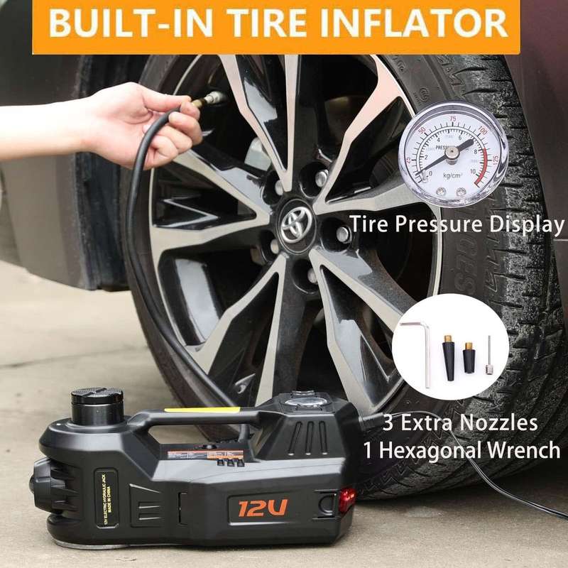 5 Ton Electric Hydraulic Car Jack Kit With integrated Air Pump