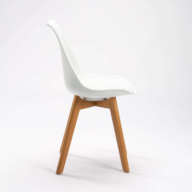 Emily Wooden Leg Dining Chair - White