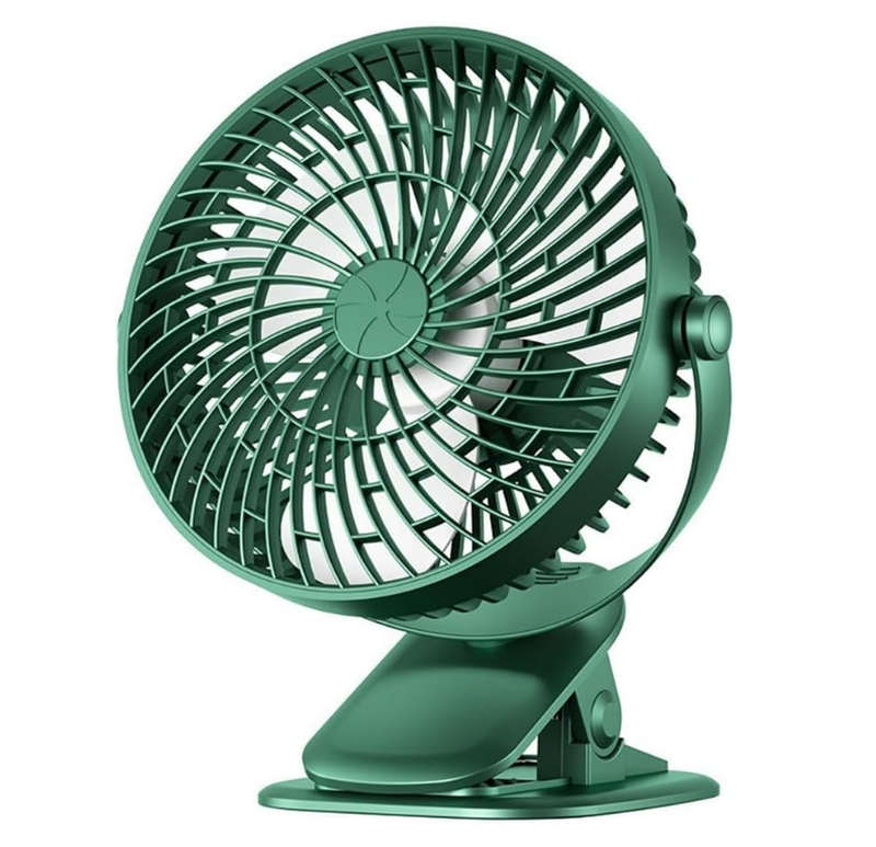 Electric Desktop Clip Fan 1200mAh 3 Gears Portable Quiet Office Camping