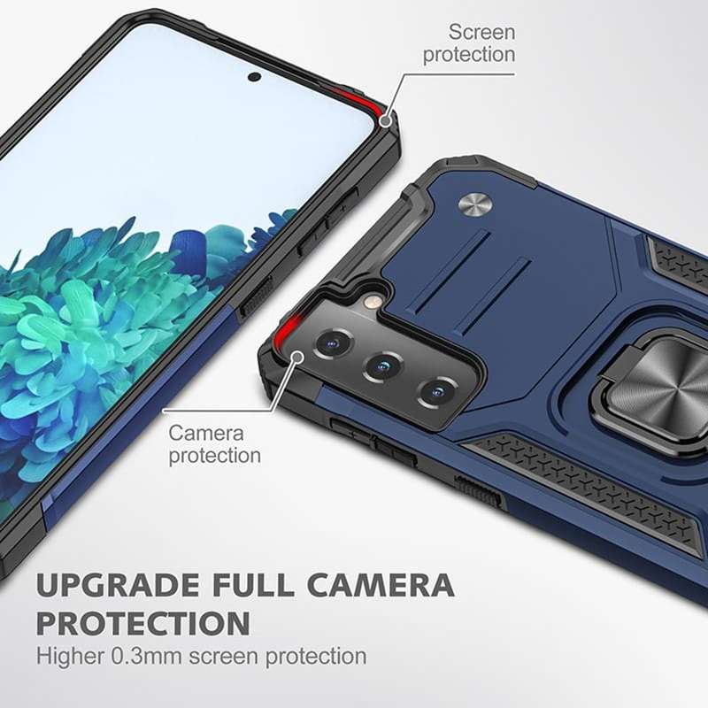 Military Grade Rugged Cover Heavy Duty Samsung S22 Cases with Metal Ring Kickstand